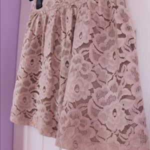 Neutral Lace Floral Skirt